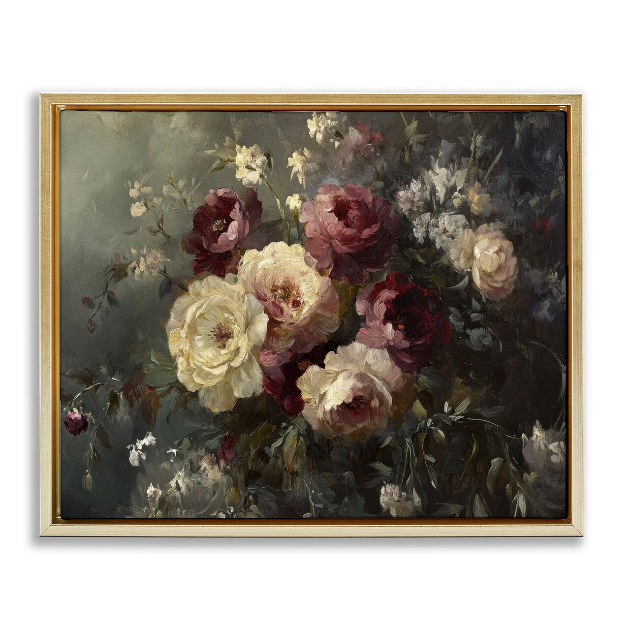 Stupell Industries Floral Decadence Bouquet Floater Framed Canvas Wall Art Design by Petal Prints Design